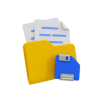 3d file warning. paperwork warning. document with a yellow exclamation mark. 3d illustration. png