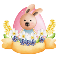 acquerello carino coniglio Pasqua, coniglietto Pasqua, coniglio boemo cartone animato stile, coniglio coniglietto bambini png
