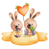 acuarela lindo conejo pascua, conejito de pascua, conejo estilo bohemio de dibujos animados, conejo conejito niños png