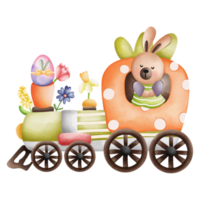 acuarela lindo conejo pascua, conejito de pascua, conejo estilo bohemio de dibujos animados, conejo conejito niños png