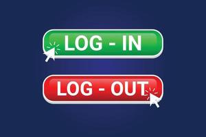 Login button with arrow icon Vector Element