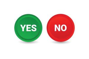 Yes and no button with  check mark and cross vector element