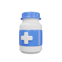medicine bottle icon medical assets 3D rendering. png