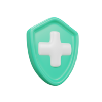 shields protect icon medical assets 3D rendering. png