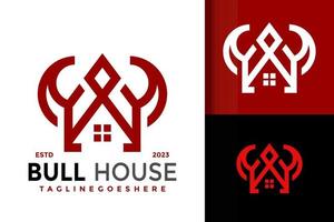 Letter A bull house logo vector icon illustration