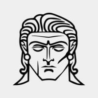 un dibujo de un griego del hombre cara con un Corte de pelo vector
