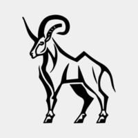 black and white vector of a goat