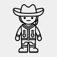 a cute cowboy vector silhouette