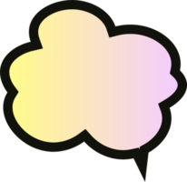 gradient speech bubbles on transparent background . chat box or chat square and doodle message or communication icon Cloud speaking for comics and minimal message dialog png