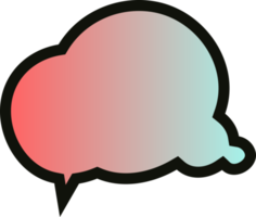 gradient speech bubbles on transparent background . chat box or chat square and doodle message or communication icon Cloud speaking for comics and minimal message dialog png