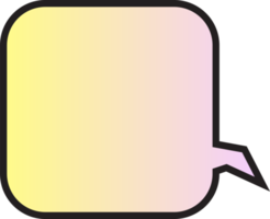 gradient speech bubbles on transparent background . chat box or chat square and doodle message or communication icon Cloud speaking for comics and minimal message dialog png