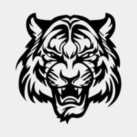 tiger head tattoo logo mascot design vector