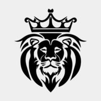 Head of a lion with a crown vector logo