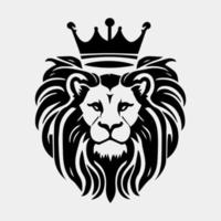 Head of a lion with a crown vector logo