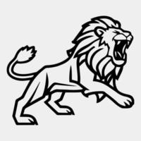 simple black jump high lion , running logo symbol design illustration vector