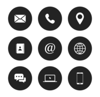 circular negocio contacto comunicación png icono conjunto