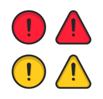 Red Yellow Alert Exclamation Sign PNG Illustration