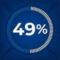 49 percent count on dark blue background vector