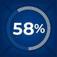 58 percent count on dark blue background vector