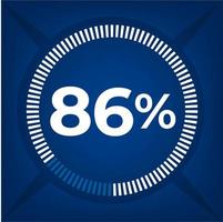 86 percent count on dark blue background vector