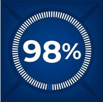 98 percent count on dark blue background vector