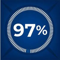 97 percent count on dark blue background vector