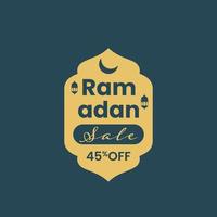 Ramadan sale tag promotion label special discount template design vector