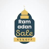 Ramadan sale tag promotion label special discount template design vector