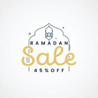 Ramadan sale tag promotion label special discount template design vector