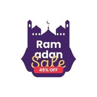 Ramadan sale tag promotion label special discount template design vector