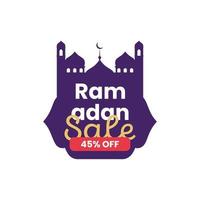 Ramadan sale tag promotion label special discount template design vector