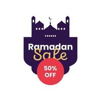 Ramadan sale tag promotion label special discount template design vector