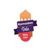 Ramadan sale tag promotion label special discount template design vector