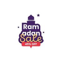 Ramadan sale tag promotion label special discount template design vector