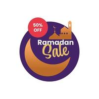 Ramadan sale tag promotion label special discount template design vector