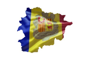 Andorra map outline icon. PNG alpha channel. Country with national flag