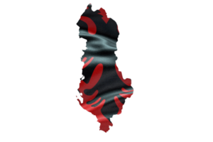 Albania map outline icon. PNG alpha channel. Country with national flag