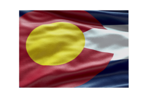 Colorado Karte Gliederung png. Zustand Flagge Symbol png