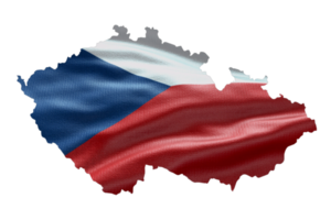 Czech Republic map outline icon. PNG alpha channel. Country with national flag