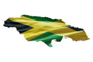 Jamaica map outline icon. PNG alpha channel. Country with national flag