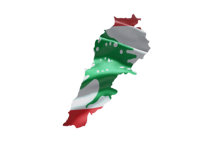 Lebanon map outline icon. PNG alpha channel. Country with national flag