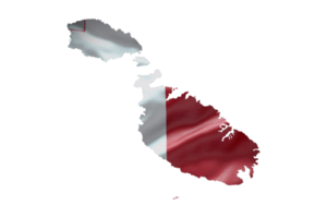 Malta map outline icon. PNG alpha channel. Country with national flag