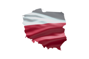 Poland map outline icon. PNG alpha channel. Country with national flag