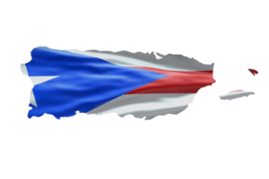 Puerto Rico map outline icon. PNG alpha channel. Country with national flag