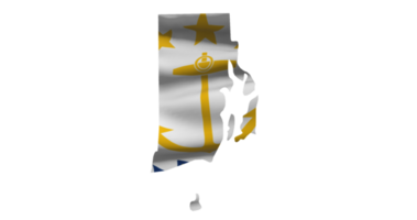 Rhode Island map outline icon. PNG alpha channel. Country with national flag