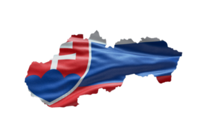 Slowakei Karte Gliederung Symbol. png Alpha Kanal. Land mit National Flagge