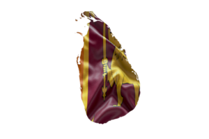 Sri Lanka map outline icon. PNG alpha channel. Country with national flag