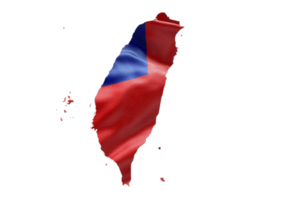 Taiwan map outline icon. PNG alpha channel. Country with national flag