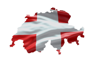 Switzerland map outline icon. PNG alpha channel. Country with national flag