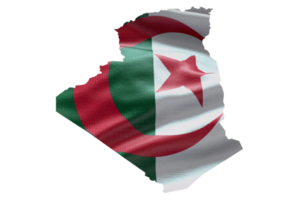 Algeria map outline icon. PNG alpha channel. Country with national flag